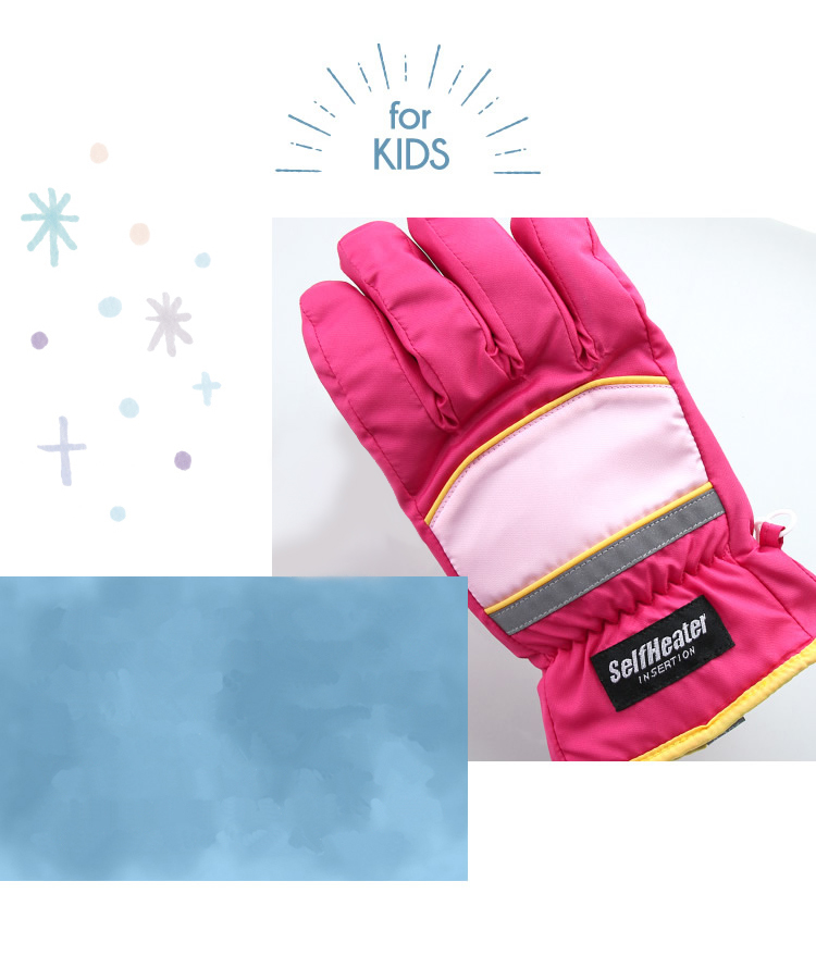 商品概要：吸湿発熱加工で中はあったか、本格的な防寒タイプのキッズジュニア手袋