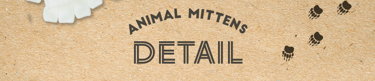 animal Mittens DETAIL