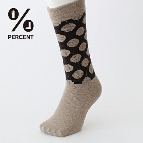 ％ SOCKS DOT Beige90％&Dark Brown10％