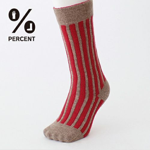 ％ SOCKS STRIPE Red90％&Brown10％