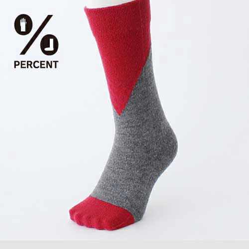 ％ SOCKS BLOCK Gray60％&Red40％