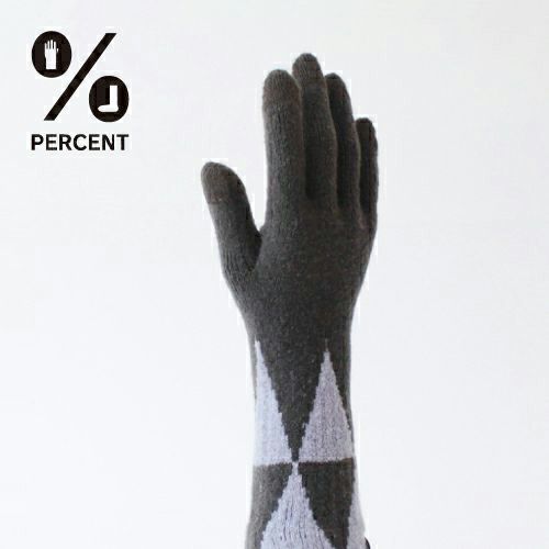 ％ GLOVES POLYGON(Dark gray&Light purple)