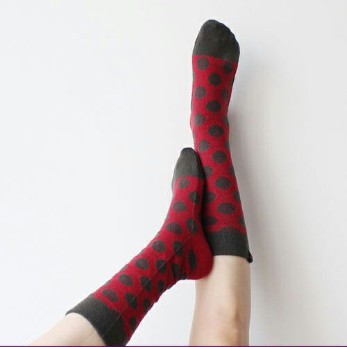 ％ SOCKS DOT Darkgray70%＆Red30%　サムネ