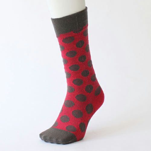 ％ SOCKS DOT Darkgray70%＆Red30%　マネキン