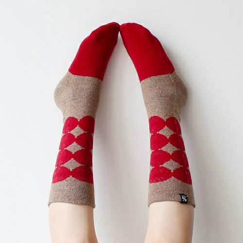 ％ SOCKS DOT Red50%＆Brown50%　サムネ