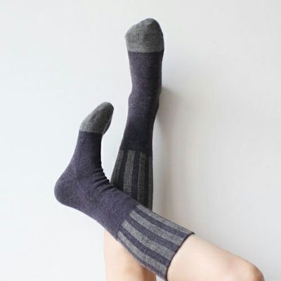 ％ SOCKS STRIPE Navy70%＆Gray30%　サムネ