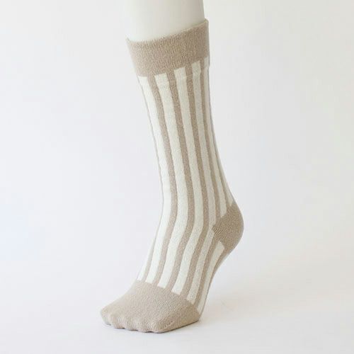 ％ SOCKS STRIPE White70%＆Beige30%　マネキン