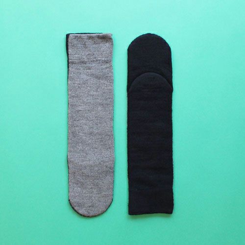 ％ SOCKS BLOCK Black50%＆Gray50%　平置き