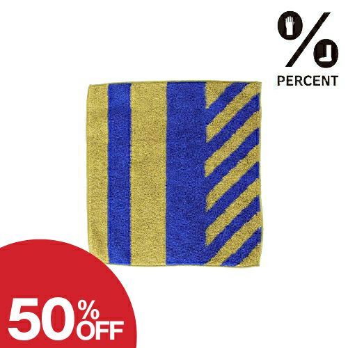 ％ PERCENT Hand Towel STRIPE：Blue 50% Yellow 50%