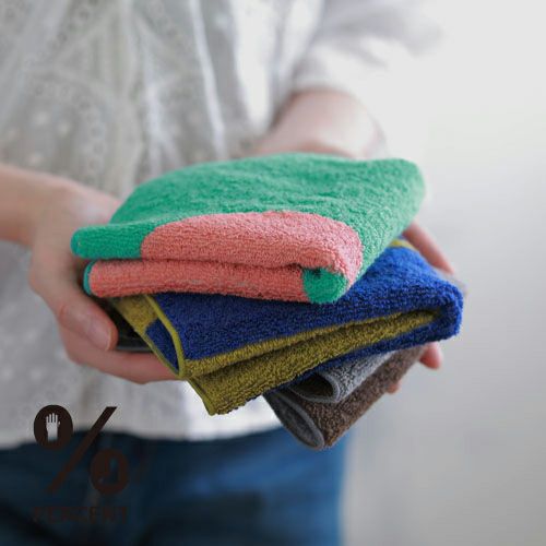 ％ Hand towel BLOCK：Gray 50% Brown 50%