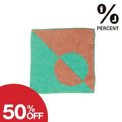％ Hand towel DOT：Green 50% Pink 50%-サムネ