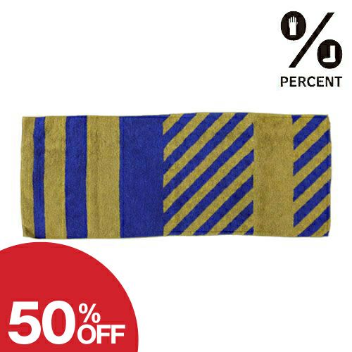 ％ Face towel STRIPE：Blue 50% Yellow 50%-サムネ