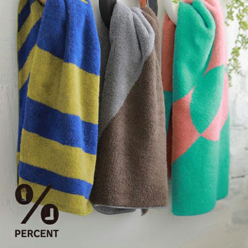 ％ Face towel STRIPE：Blue 50% Yellow 50%