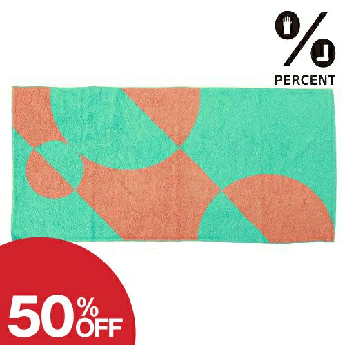 ％ PERCENT Bath Towel DOT：Green 50% Pink 50%