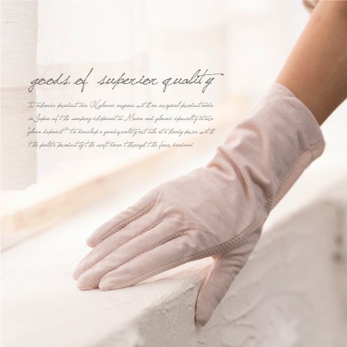 大豆繊維 清涼メッシュ uv手袋 5本指 ショート 接触冷感詳細