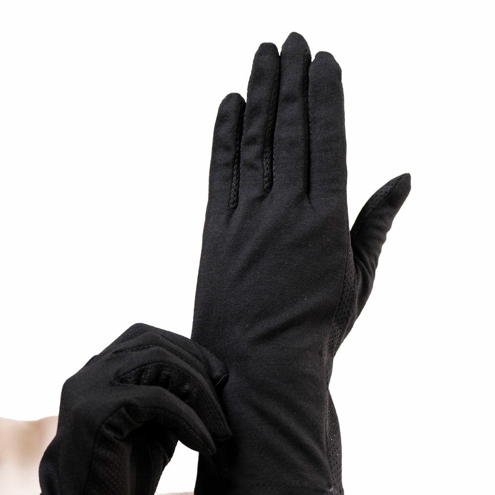 大豆繊維 清涼メッシュ uv手袋 5本指 ショート 接触冷感詳細