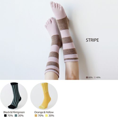 %PERCENT FIVE TOE SOCKS　STRIPE