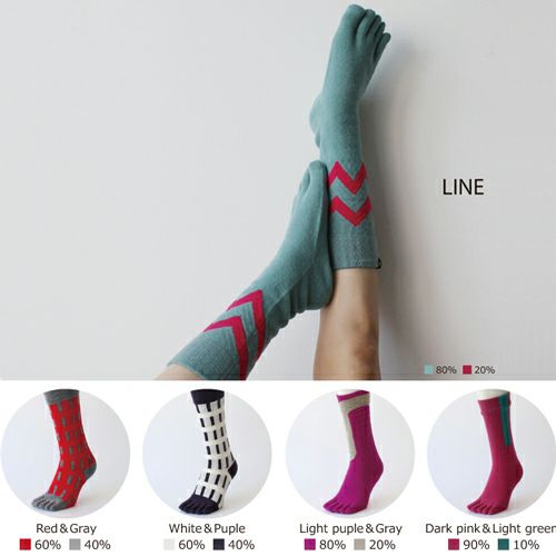 %PERCENT FIVE TOE SOCKS　LINE