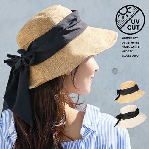 キャペリンハット 帽子 レディース バックリボン 大きいサイズ 2025hat