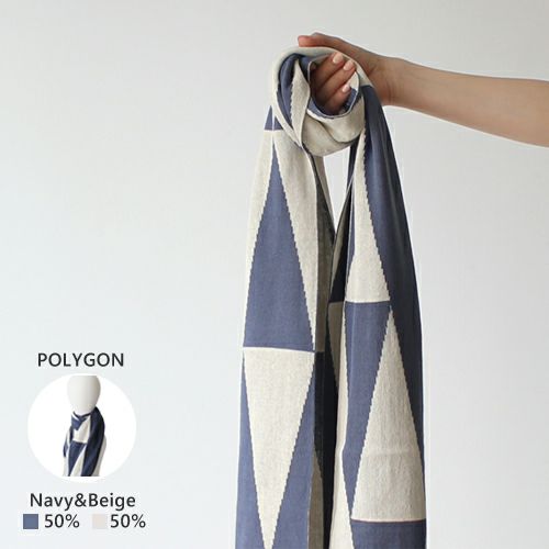 【POLYGON】 Navy × Beige