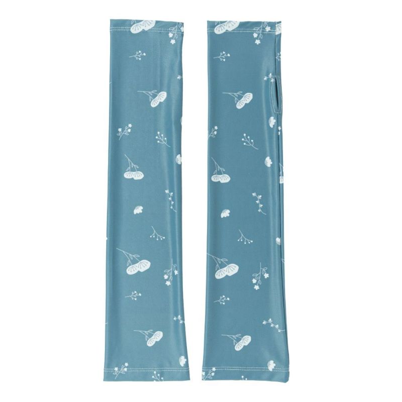 ロング草花柄スモークグリーン