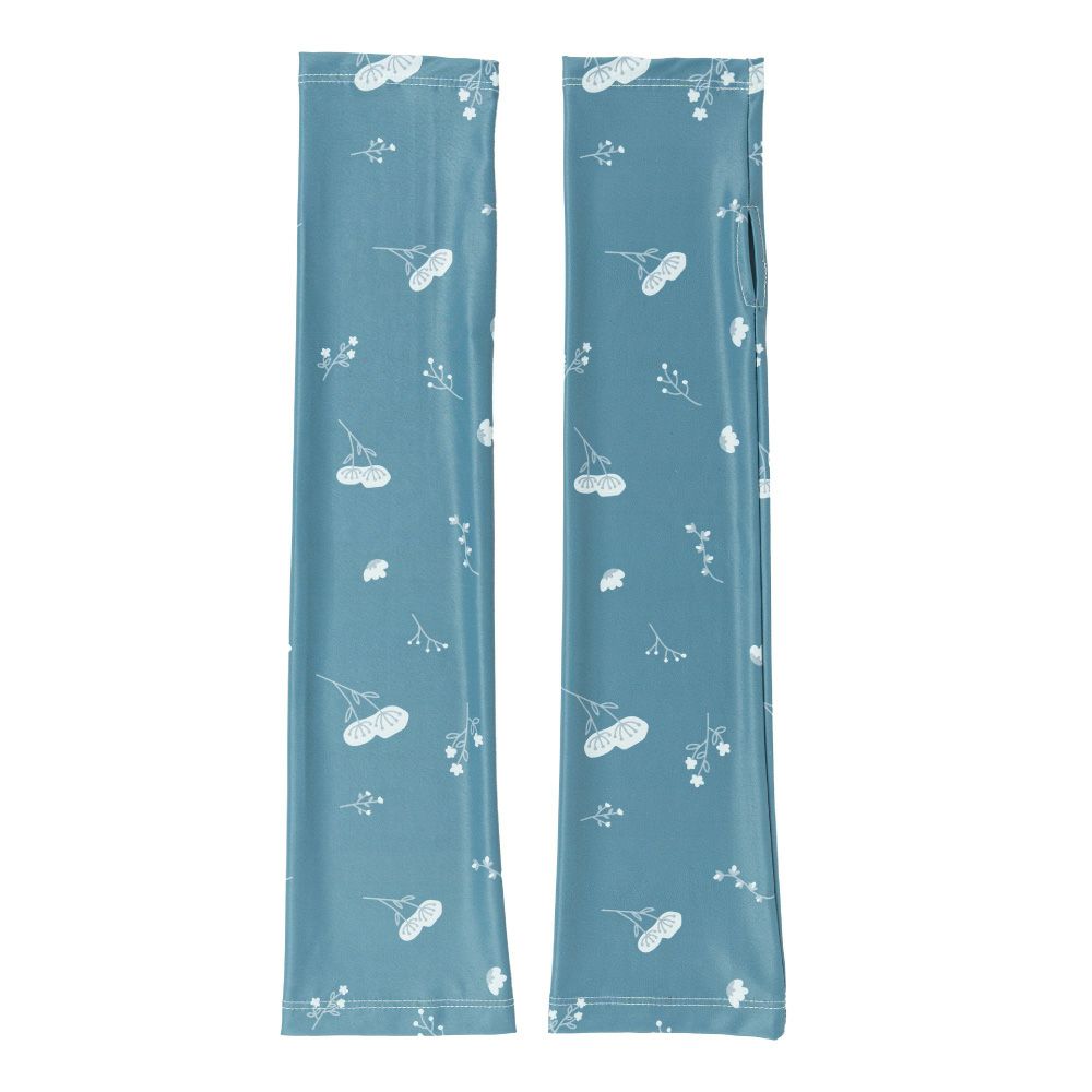 ロング草花柄スモークグリーン