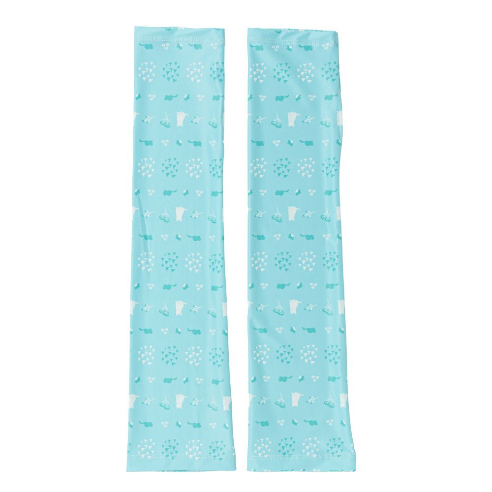 ロングネコ柄ミントグリーン